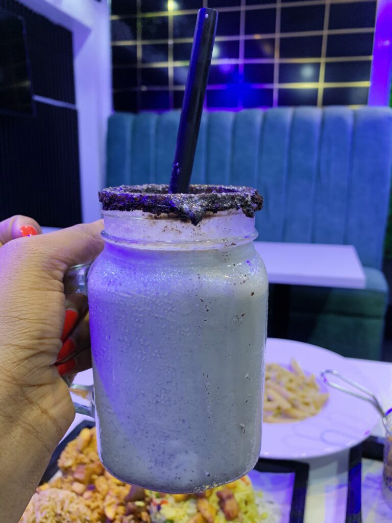 Oreo and Bailey's milkshake at Rubels and Angels Restaurant Lagos